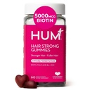 HUM Hair Strong Daily Hair Growth Gummies con Biotina, Zinco, Vitamina B12 per sostenere la crescita, Acido Folico & Vitamina B12 Gummy Vitamine per il supporto sano dei capelli per le donne e gli uomini, 60 Gummies