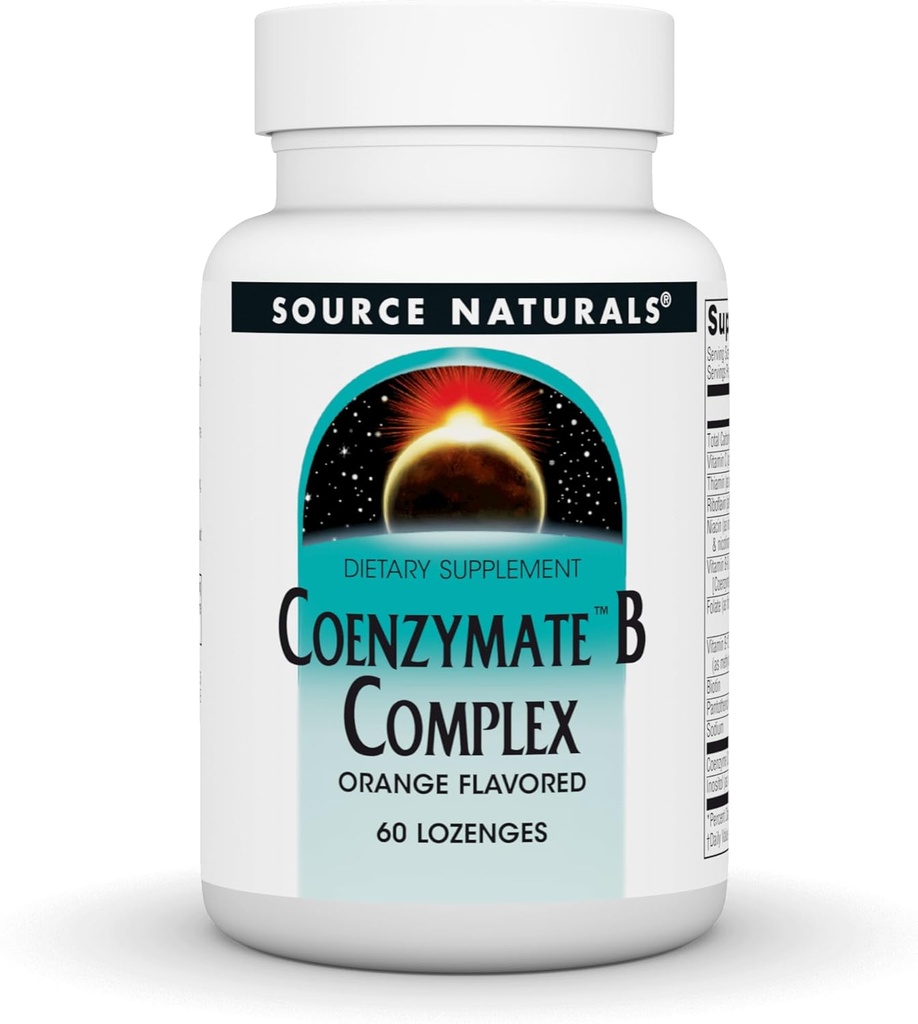 Coenzimato B Complesso sublinguale arancio Fonte Naturals, Inc. 60 Lozenge