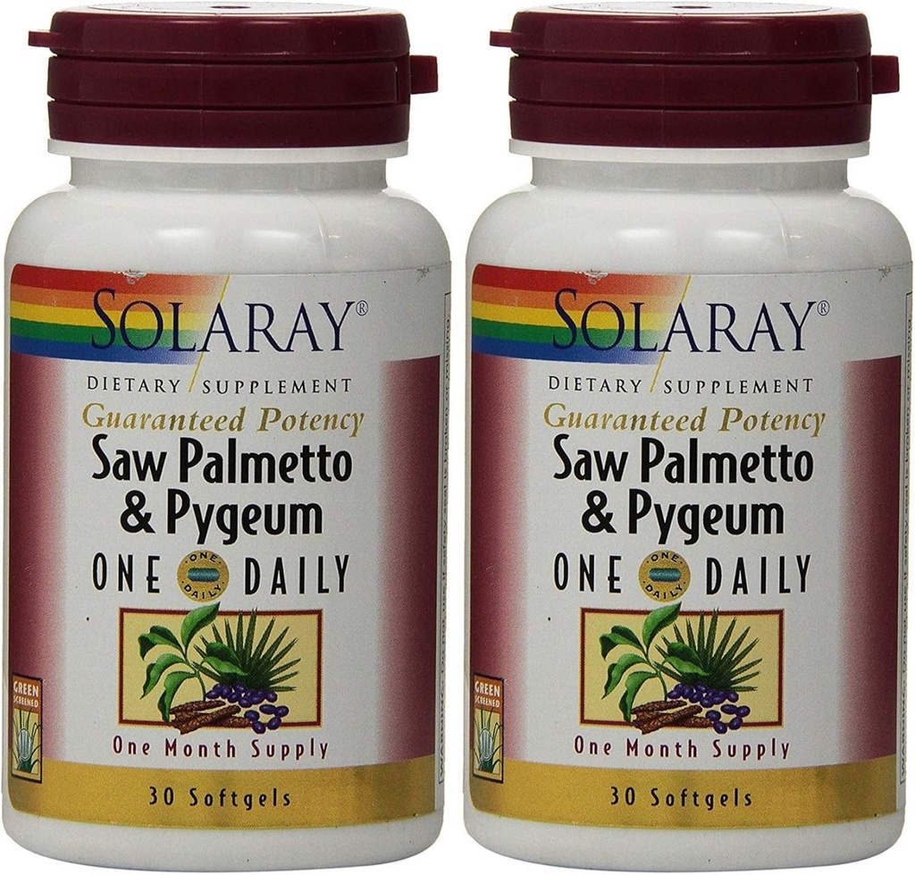 Sega Palmetto e Pygeum One Daily 30 Softgel (Pacchetto di 2) Solaray