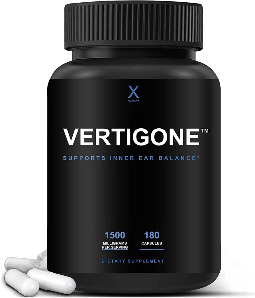 HUMANX VertiGone - Vertigo Rilievo - Ingredienti Time-Tested - Antico supplemento di Ear Balance Naturale - Allevia vertigini, Nausea, Spinning & Swaying Sensations - Non OGM - Pillole Dizzy Aid
