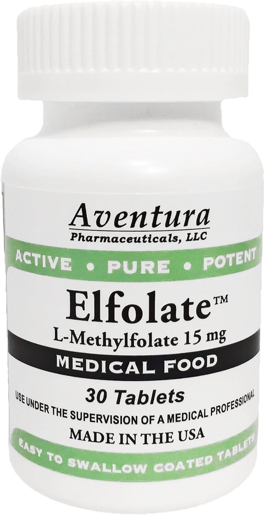 ELFOLATE® 15mg L-metilfolato Methylfolate Methylfolate Medical Food Supplemento professionale resistenza attiva puro Potent 30 compresse