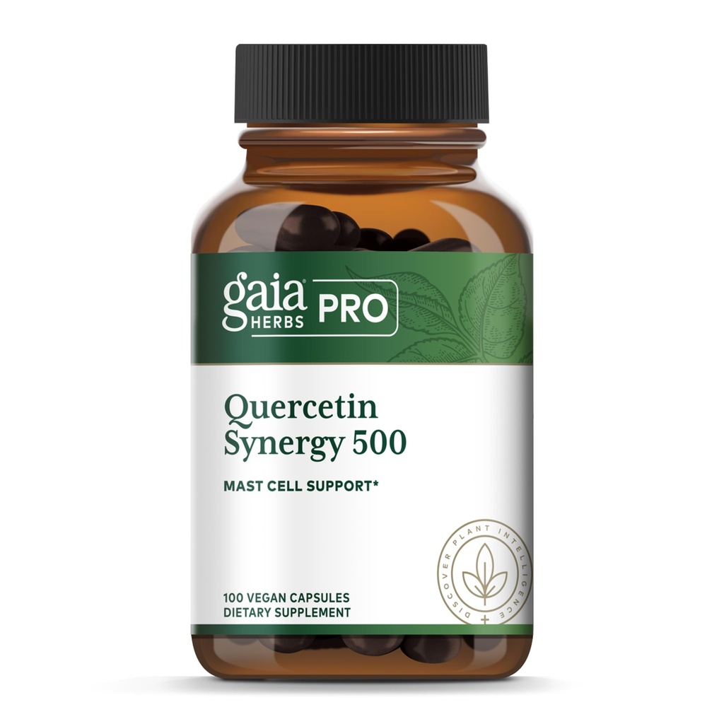 GAIA HERBS PRO Quercetin Synergy 500 - Integratore di supporto del sistema immunitario* - Integratore per la salute delle cellule* con Quercetin, Bromelain & Turmeric - 100 Capsule (100 Serve)