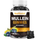 1 confezione Zucchero gratis musulleina Gummies - Lung Cleanse, 3000MG Mullein Supplemento per Respiratorio, Organic Mullein Drops Gomma con Quercetin & Bromelain per polmone, Salute Digestiva & Immune 90Ct