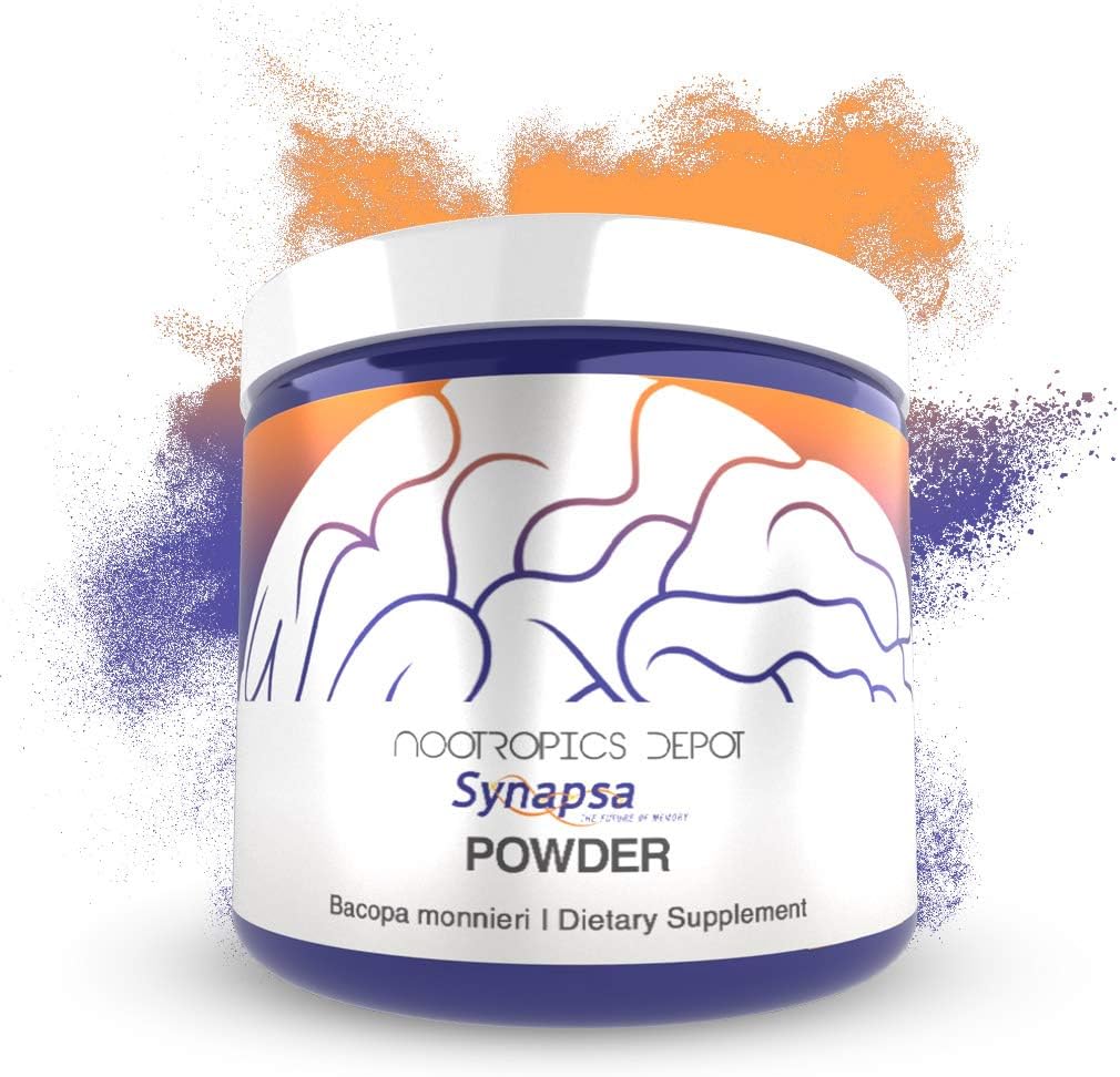 Nootropics Depot Synapsa Bacopa Monnieri Powder | 60 Grammi | Estratto di piante complete | Ayurveda Supplement | Clinically Proven to Enhance Learning, Memory and Mental Performance