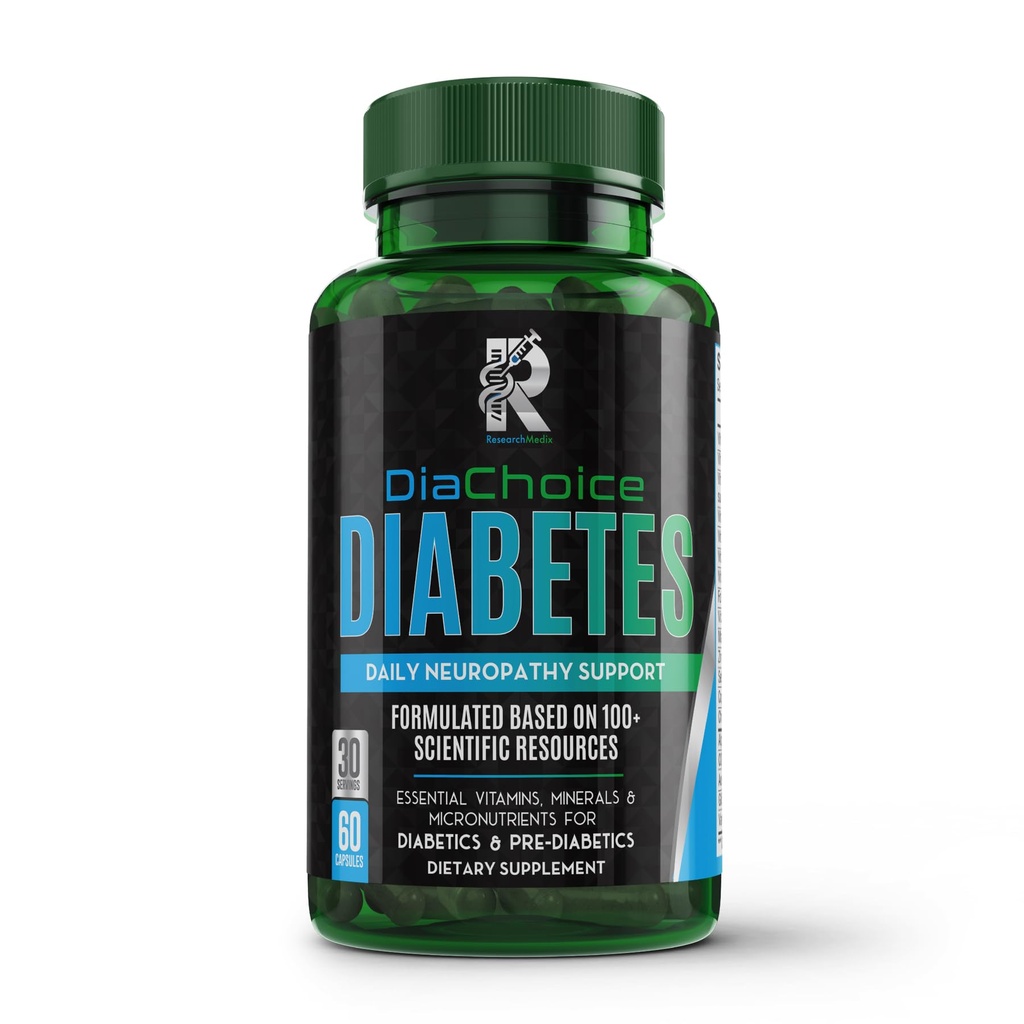 Supporto della neuropatia di DiaChoice con acido lipoico alfa 600 mg, per fortificare la salute di Nerve e il supporto Funzione di Nerve sana, ALA, Co Q10, Magnesio, Zinco, Vitamine B12, B9, B6, B3, B2, B1, D, C, E & 5 di più