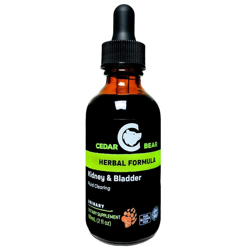 Cedro Bear Kidney & Bladder Blend un integratore a base di erbe liquido che lenisce, tonificante e supporta le dinamiche fluide adeguate per la vescica e il sistema urinario 2 Fl Oz