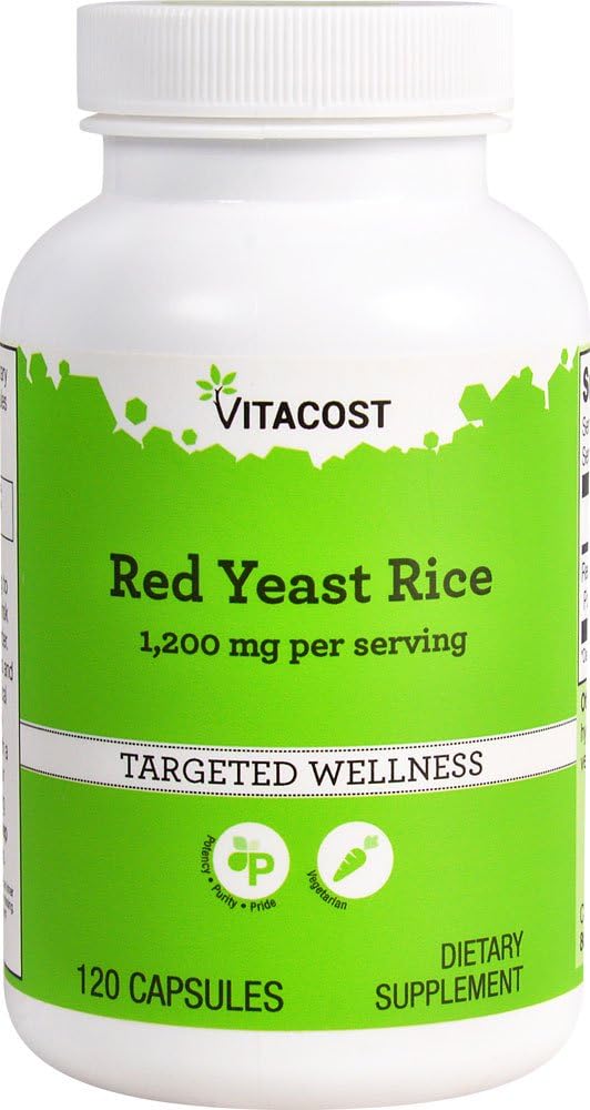 Vitacost riso rosso lievito - 1200 mg - 120 capsule vegetariane