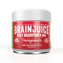 BrainJuice Nootropics Brain Support Supplemento, Polvere senza glutine per energia e messa a fuoco, Bere Mix con L Theanine, Alpha GPC, Vitamina B, Estratto di tè verde biologico Caffeina, Melograno, 15 Serve