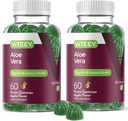Viteey Aloe Vera Gummies per Adulti - 50mg - Aids in Digestion and Immune Health - Aloe Vera Supplement - Vegan, Gelatin Free, Gluten Free, GMO Free, Tasty Chewable Raspberry Gummies