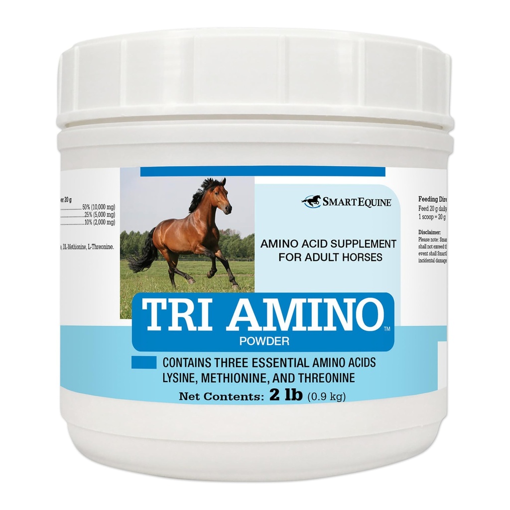 SmartEquine Tri Amino | Cavalli Lysine Supplemento con Methionine & Threonine per muscoli forti | Topline sano | Assist nella produzione proteica | 2 LB
