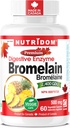 Nutrido Bromelain Integratori di ananas enzime digestivi, 2400 GDU, 500mg, Non OGM, Vegan, Libero di Gluten, Soy & Dairy (60 Conte)