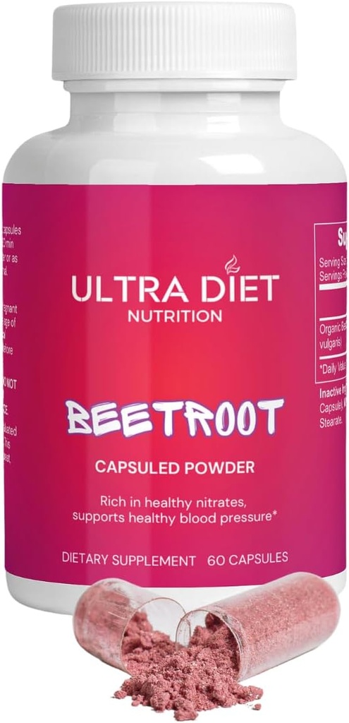 Capsule di barbabietola organici, 1300mg, Ossido nitrico, 100% naturale, Non OGM, 60 capsule