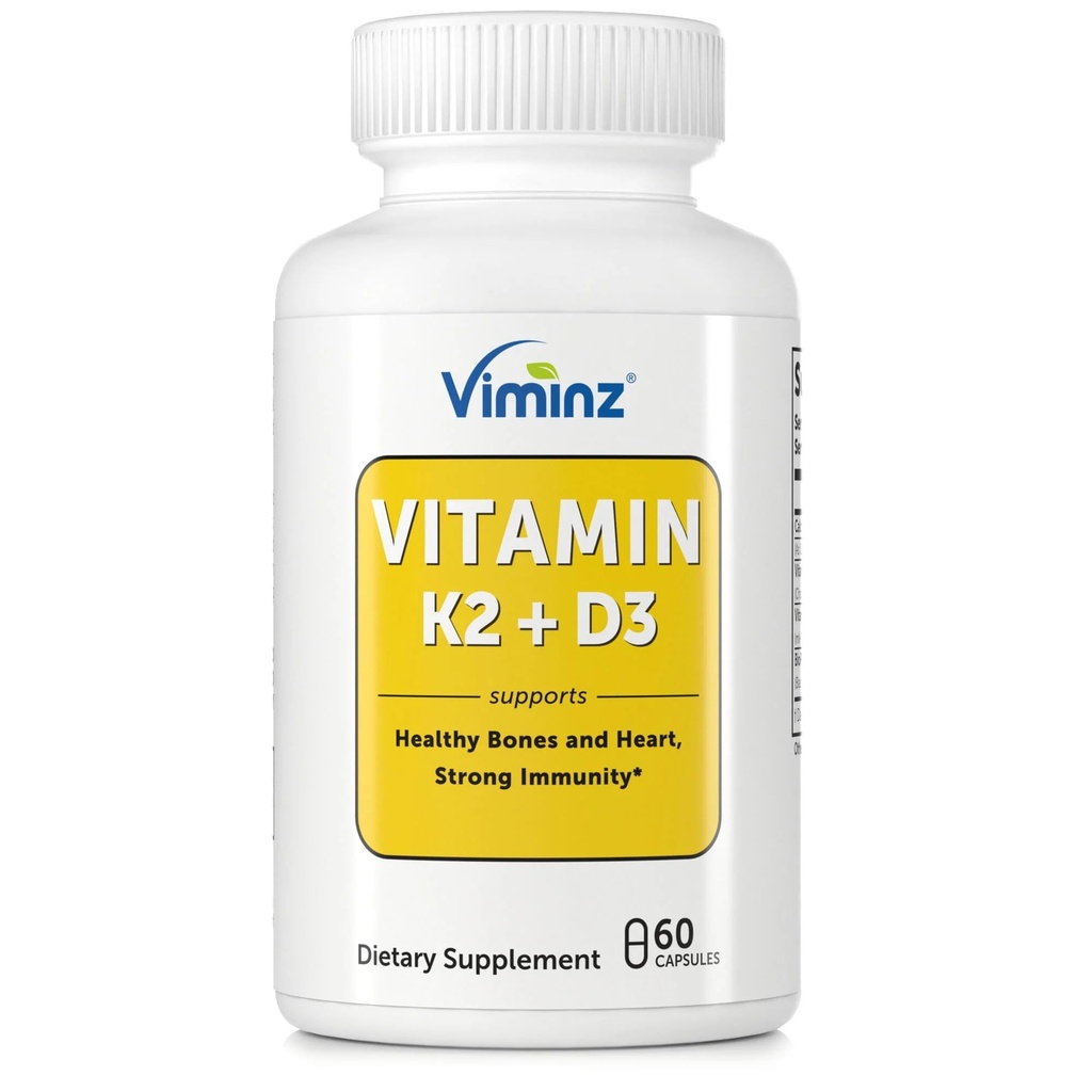 Vitamina D3/K2-5,000 IU (125 mcg) - 60 capsule - Supporta le ossa sane e il cuore, forte immunità