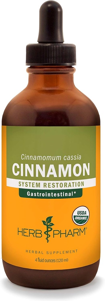Estratto di liquido di cannella biologica certificato di Herb Pharm per il supporto cardiovascolare e circolatorio - 4 oncia