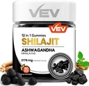 VEV Shilajit Gummies per gli uomini e le donne | 1000mg Shilajit & Ashwagandha Gummies con Sea Moss & L-teanina per l'energia, Vitality & Stress Balance | Vegan, Non Aggiunto Sugar | 90 Count for Daily Wellness