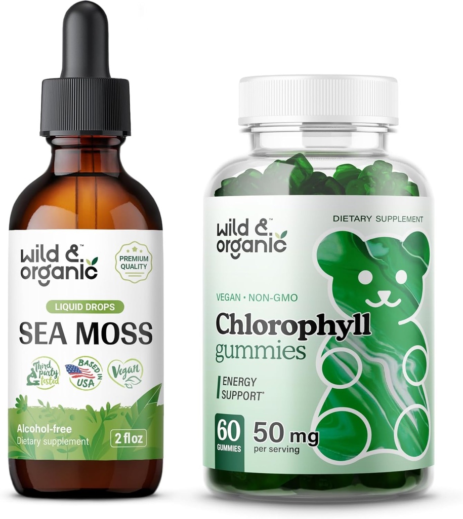 Selvatico e organico mare tintura 2 fl oz & Chlorophyll Gummies