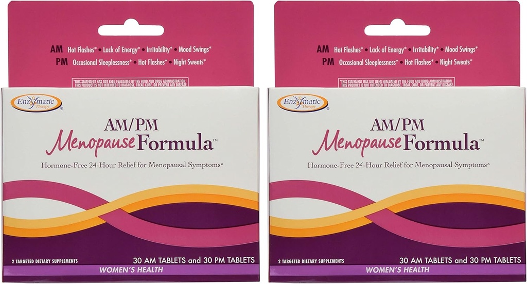 Modo della natura AM/PM Menopause Ormone-Free Formula Daytime Energy & Restful Sleep, 60 Conte, Confezione da 2 (Packaging May Vary)