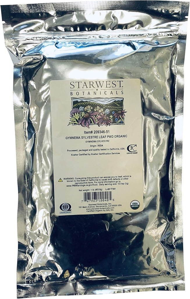 Ortofrutticoli biologici Gymnema Sylvestre Leaf Powder, 1 Pound