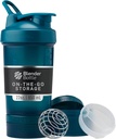 MiscelatoreBottle Shaker Bottiglia con organizzatore di pillole e stoccaggio per polvere di proteine, Classic V2 ProStak System, 22 once, Ocean Blue