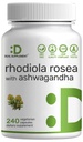 DAL SUPPLEMENTO Rhodiola Rosea con Ashwagandha, 240 capsule vegetali – Estratto di radice di massima resistenza 10:1 – Integratori adaptogeni per il rilassamento, l'energia e la salute del cervello* – Non OGM
