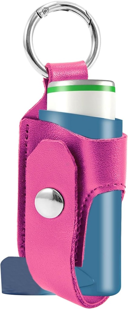 Asthma Inhaler Holder PU Leather Travel Handy Holder, Lightweight Portable Asthma Inhaler Case per adulti e bambini (Inhaler non incluso)