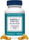 La vitamina Shoppe Omega 3 Fish Oil 1000mg, EPA 300mg & DHA 200mg, Purity Assured, Molecularly Distilled to Support Cardiovascolare, Joint and Brain Health (120 Softgels)