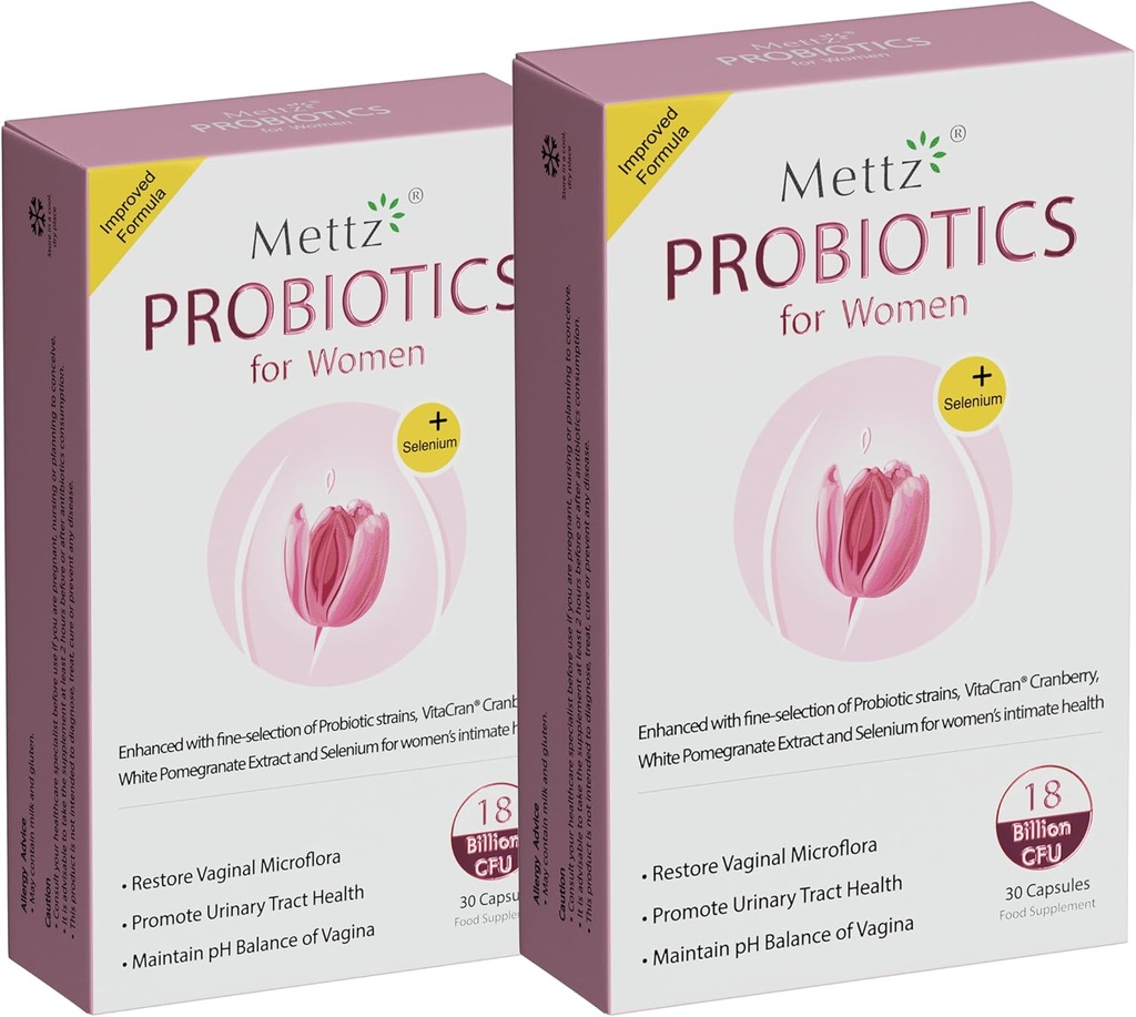 Probiotici vaginali per le donne pH Balance con Lactobacillus Probiotic & Cranberry, Melograno Bianco, Integratore di salute vaginale femminile, Odor vaginale sano e flora vaginale, 30Ct (Pack of 2)