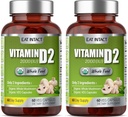Organic Vegan Whole Food Vitamin D2 (2 Pack), 2000 IU (50 mcg), Due Ingredienti (Organic Whole Mushroom Organic Vegan Capsule), Non OGM, 120 giorni di alimentazione