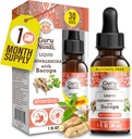 GuruNanda Liquid Ashwagandha con Bacopa (1 Fl Oz) - Integratore alimentare naturale - Gocce di Estratto di liquido - per gli uomini e le donne- Vegan & Alcohol-Free - Aids in Immune, Focus & Relaxation Support