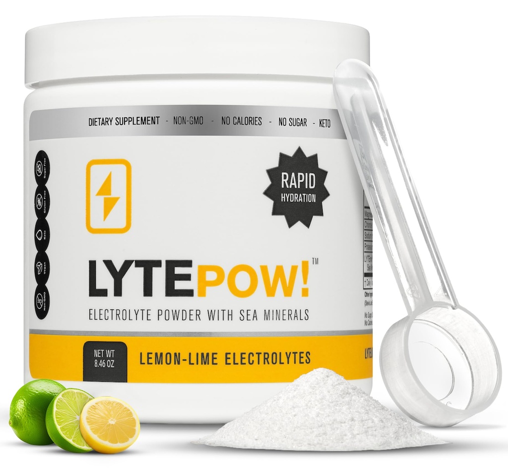 LyteLine Electrolytes Powder - Minerali di Mare - Integratore di Idratazione Limonica - 90 Serve - Non OGM, No Calorie, No Zucchero - Delizioso Miscelatore di Bevande di Keto - Perfetto per l'Esercitazione