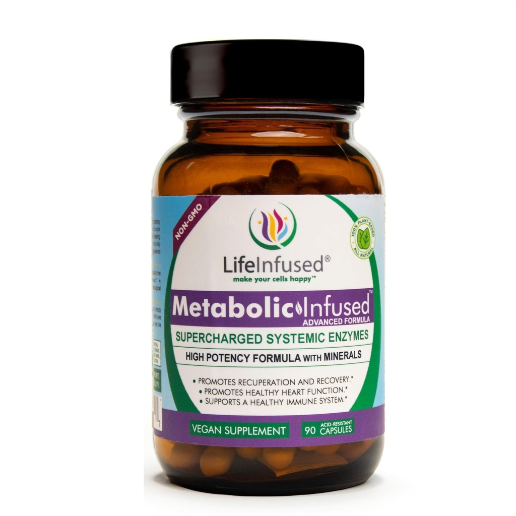 Life Infuseed Metabolic Infused - Blend of Premium 11 Systemic Enzymes & 72 Key Minerals for Optimal Bodily Functions and Healthy Immune System - Vegan Approved - 90 Servings