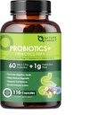 Probiotici per la salute digestiva delle donne con fibra prebiotica - Supplemento fibra con 60 miliardi di probiotici per la regolarità e pulizia del fegato - Supporti costipazione occasionale - 116 capsule vegetali