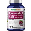 NusaPure Resveratrolo & Polyphenol Complex 1450mg 180 Caps vegetariani (non OGM, Vegan) Vitamina C