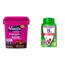 Viactiv Calcium +Vitamin D3 Supplemento Cuciture morbide, Cioccolato del latte, 60 Chews & Vitafusion Extra Strength Vitamina B12 Gummy Vitamine per il supporto del metabolismo energetico
