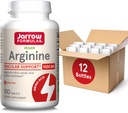 Jarrow Formulas Arginine 1000 mg, Supplemento dietetico, Supporta la produzione di ossido nitrico, Supporta la sintesi proteica, 100 compresse, fino a 100 giorni di alimentazione(Pack of 12)