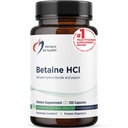 Progetti per la salute Betaine HCl con Pepsin - 750mg Betaine Hydrochloride + Protein Digestive Enzyme - Supplemento non OGM al supporto Funzione digestiva (120 capsule)