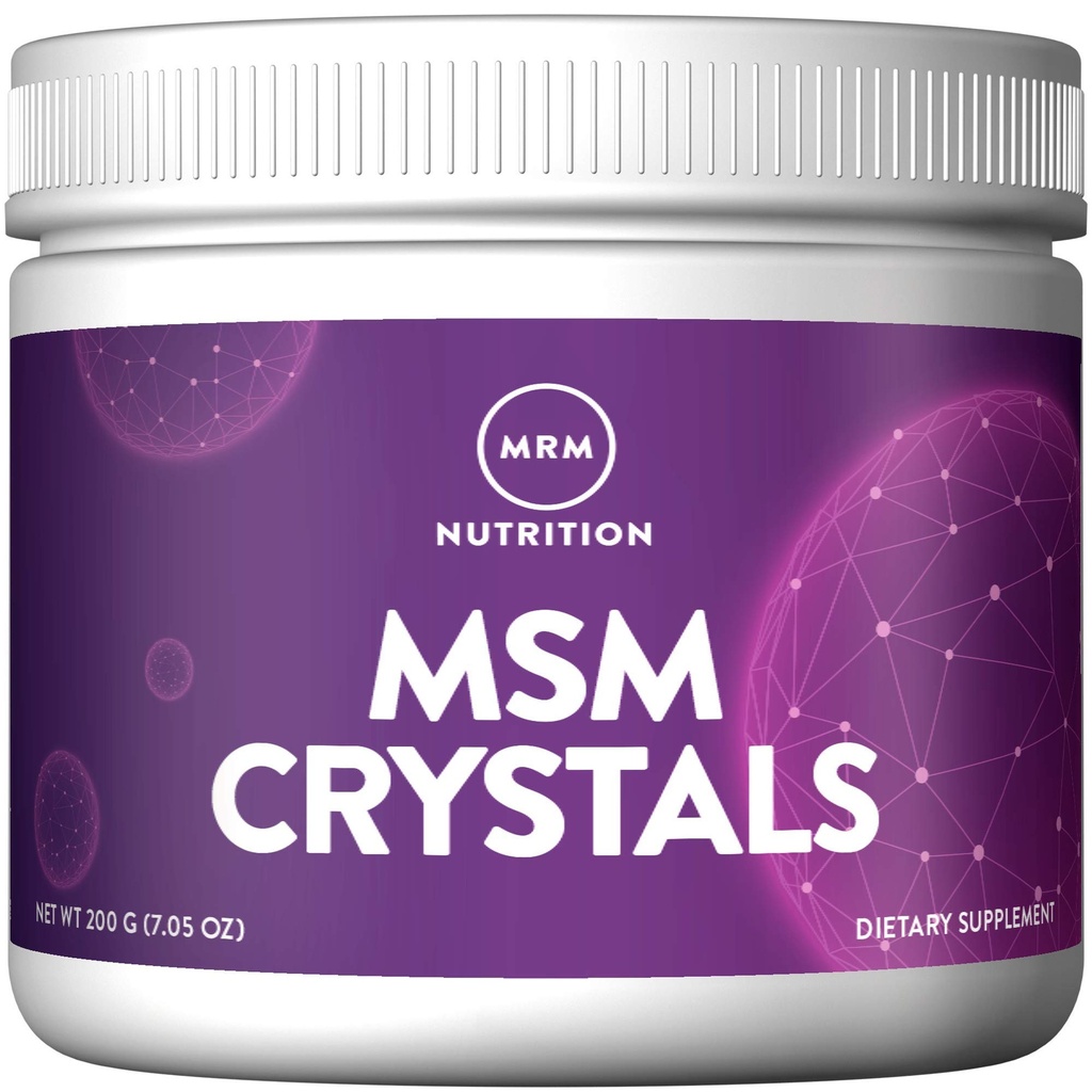 MRM Nutrition MSM Crystals | Polvere di zolfo biodisponibile pura per la salute comune, capelli, pelle e supporto per unghie | Vegan Crystal Supplement | 200 Servings