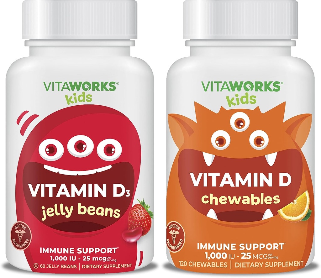 Vitamina D3 1000 IU Jelly Beans + Vitamina D3 1000 IU Chewables Bundle