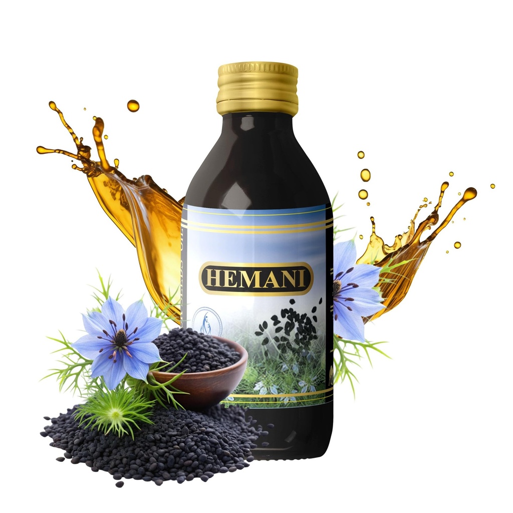 Olio di semi nero Hemani 60ml - Pure Premium Pressed Nigella Sativa Black Cumin Oil per la salute digestiva, Supporto di sistema immunitario. Fonte naturale di Thymoquinone
