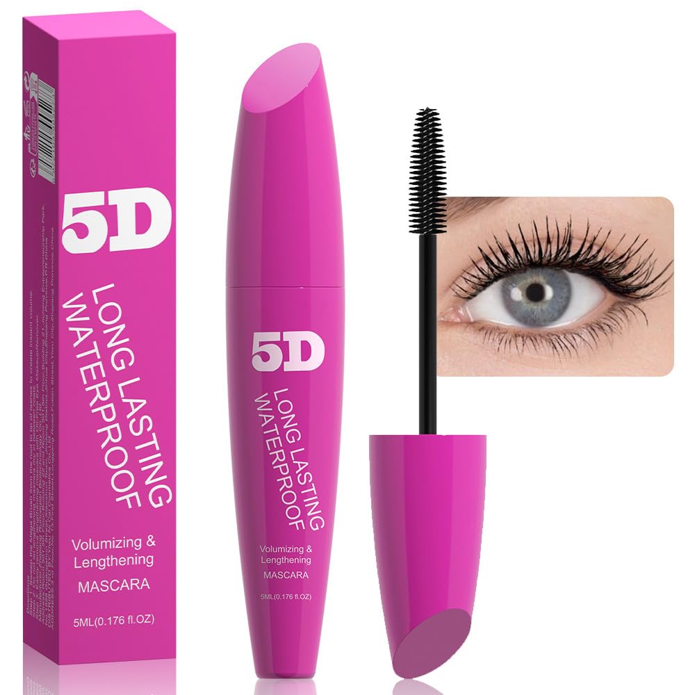 Black Volumizing Curl Long-Wearing Mascara Smudge-Proof Intense Lunghezza Feathery Morbido Full Lashes Impermeabile No Flaking Non Smudging Clumping,Cruelty Free