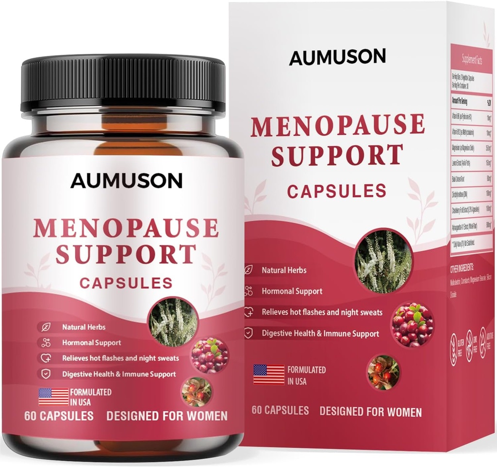 Vitamine per Menopause Support Capsule per Donne - Erbale 12-in-1- Equilibrio ormone con Cohosh nero, Ashwagandha, DIM, Magnesio, Chasteberry, B6, B12- e altro in una nuova formula