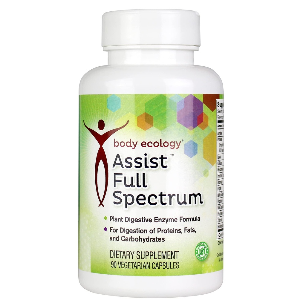 Body Ecology Assist Full Spectrum Enzymes | Plant Digestive Enzyme Supplement | Healthy Digestion and Absorbs Nutrients | 90