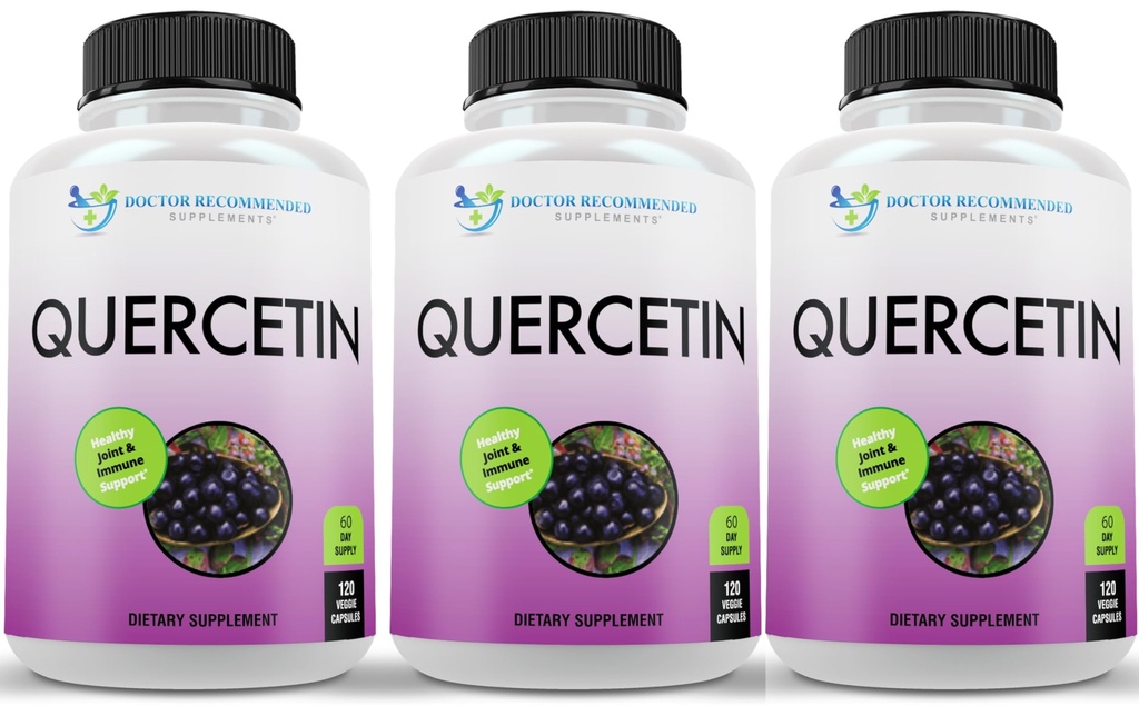 DOCTOR RECOMANDED SUPPLEMENTARI Quercetin 1000mg Per Serving - (Vegan, Non OGM) (120 capsule di verdure, confezione da 3)