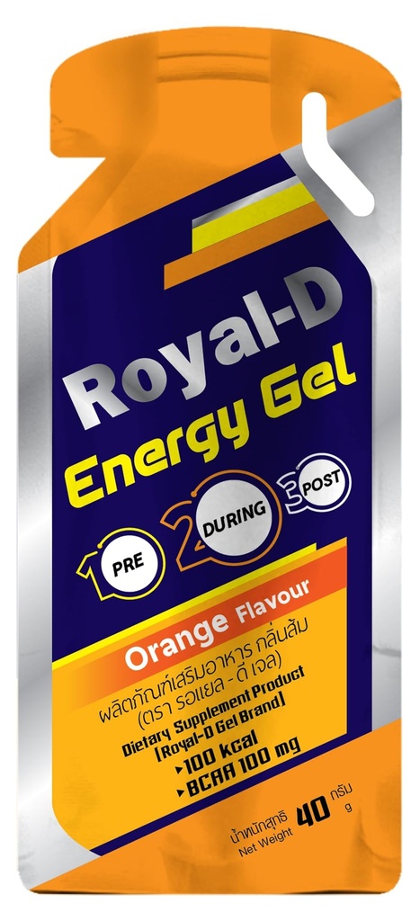 Gel Royal-D Energy con BCAAs – Arancione Flavor | Carburante Endurance per Runner, Ciclisti e Fitness | Fast Energy, Facile da Digerire | 100 kcal, 1.4 Oz Packet, 20 Conte
