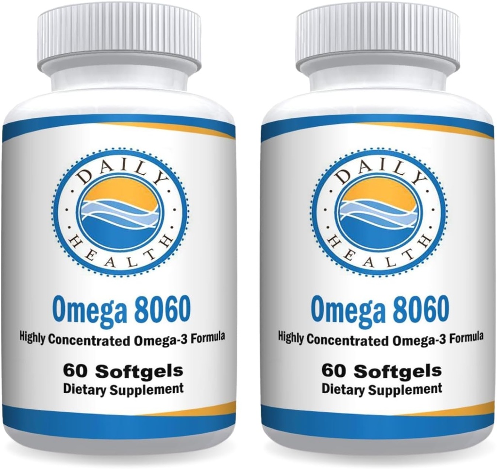 Omega 8060 2400mg Omega 3 Fish Oil Joint Health Supplement 60 softgel - 2 mesi di alimentazione - 2pk