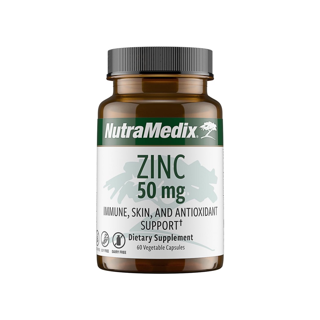 NutraMedix Zinc 50mg - Integratori per una difesa immunitaria sana, salute della pelle e supporto antiossidante - Facile da digerire Zinco per la salute immunitaria (60 capsule)