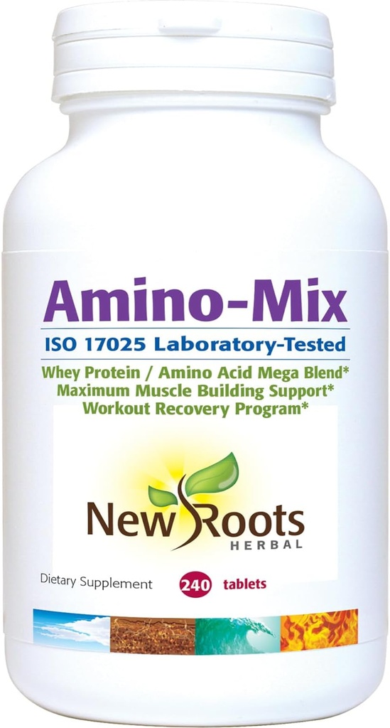 NUOVO ROOTS HERBAL Amino-Mix Supplemento | Aminoacidi a catena ramificata (BCAAs) - 240 capsule