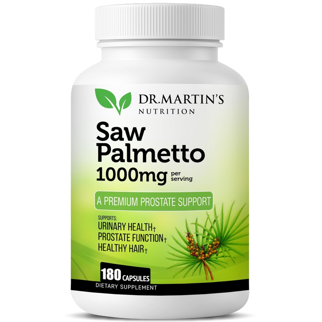Stati Uniti d'America Sega Palmetto | 180 capsule Prostate Health Supplemento | Crescita dei capelli per gli uomini e le donne | Supporto per aiutare a mantenere la frequenza di urinazione normale & Natural DHT Blocker per aiutare a prevenire la perdita dei capelli