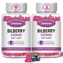 2 Pack Lutein Gummmies Eye Health Supplemento per adulti, Lutein & Zeaxanthin Integratori Occhi Vitamine Gummies, Bilberry con Lutein per la promozione di occhi e visione - 120 Gummies