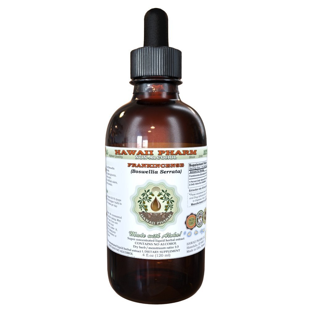 Estratto di liquido senza alcool incenso, incenso (Boswellia Serrata) Dried Resina Glycerite Hawaii Pharm Natural Herbal Supplement 4 oz